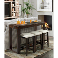 Hardy Cherry Occasional Bar Table Set (Table + Three Stools) - Ornate Home