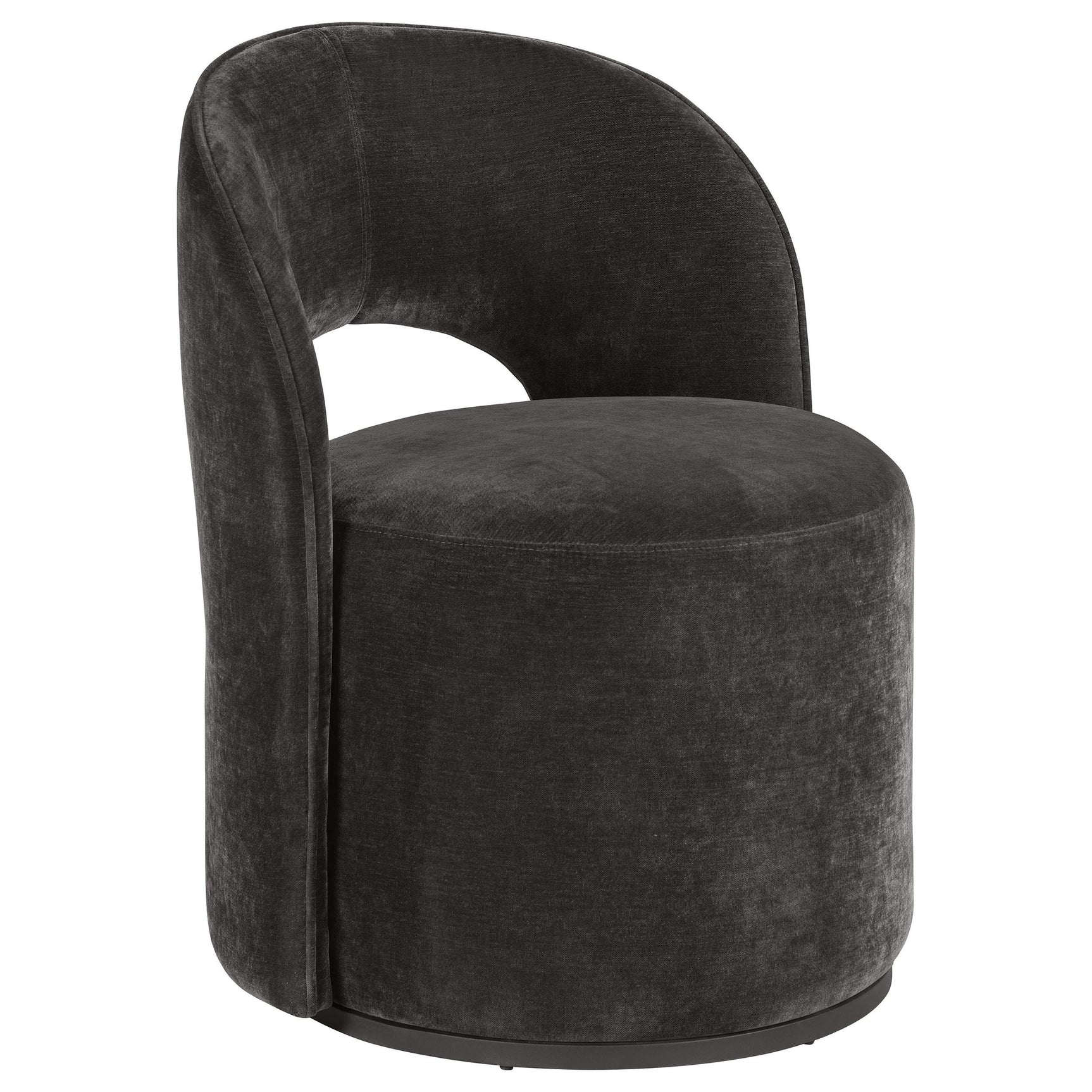 Harjo Charcoal Grey Velvet Upholstered Swivel Accent Chair - Ornate Home