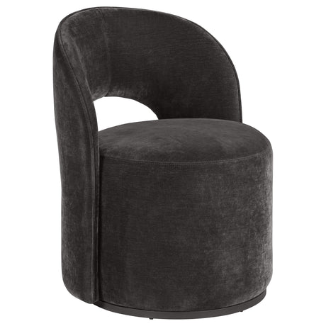Harjo Charcoal Grey Velvet Upholstered Swivel Accent Chair - Ornate Home