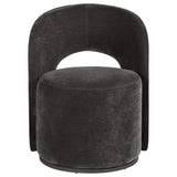 Harjo Charcoal Grey Velvet Upholstered Swivel Accent Chair - Ornate Home