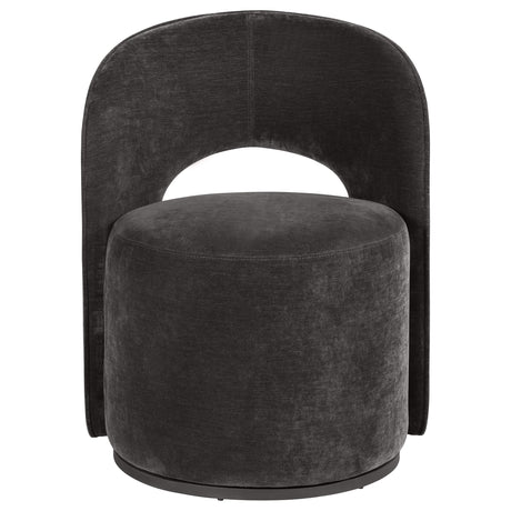 Harjo Charcoal Grey Velvet Upholstered Swivel Accent Chair - Ornate Home
