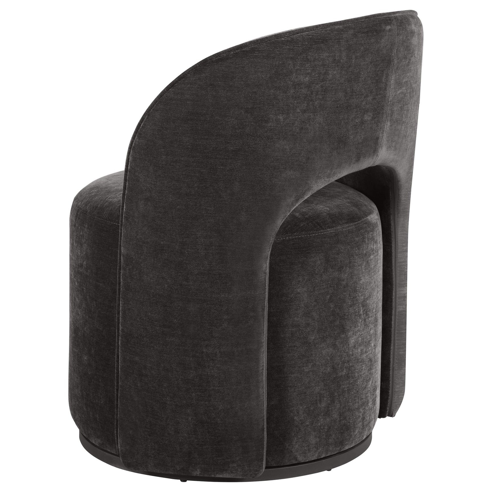 Harjo Charcoal Grey Velvet Upholstered Swivel Accent Chair - Ornate Home