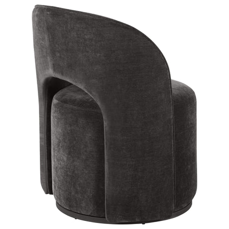 Harjo Charcoal Grey Velvet Upholstered Swivel Accent Chair - Ornate Home