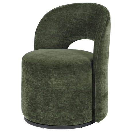 Harjo Olive Green Velvet Upholstered Swivel Accent Chair - Ornate Home