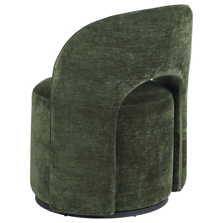 Harjo Olive Green Velvet Upholstered Swivel Accent Chair - Ornate Home
