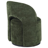 Harjo Olive Green Velvet Upholstered Swivel Accent Chair - Ornate Home