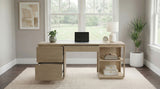 Harkes Light Elm 75-inch 3-drawer Computer Desk with Adjustable Shelf - Ornate Home