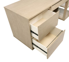 Harkes Light Elm 75-inch 3-drawer Computer Desk with Adjustable Shelf - Ornate Home