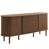 Harlan Walnut 67" Fluted Oval Sideboard Cabinet - Ornate Home