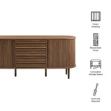 Harlan Walnut 67" Fluted Oval Sideboard Cabinet - Ornate Home