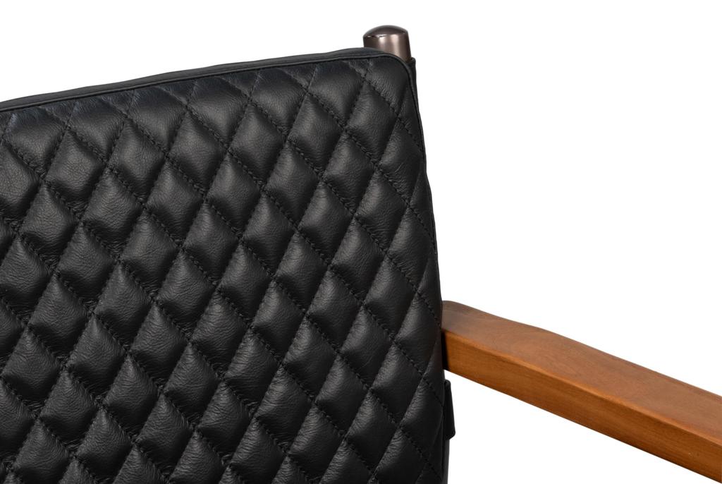 Harley Black Leather Chair - Ornate Home