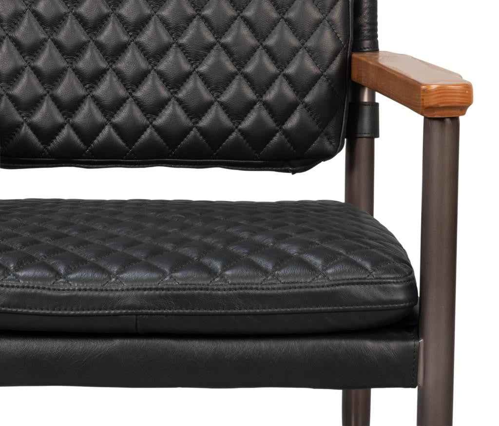 Harley Black Leather Chair - Ornate Home