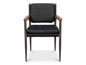 Harley Black Leather Chair - Ornate Home