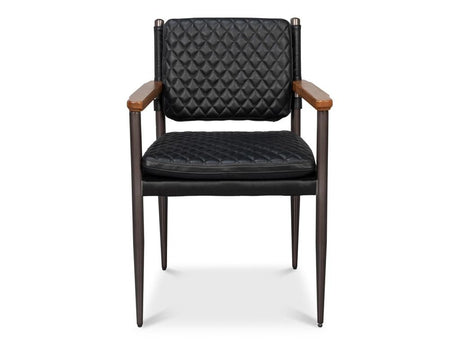 Harley Black Leather Chair - Ornate Home