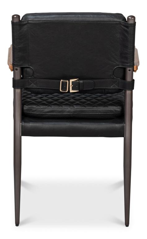 Harley Black Leather Chair - Ornate Home