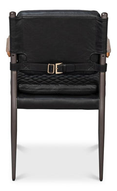 Harley Black Leather Chair - Ornate Home