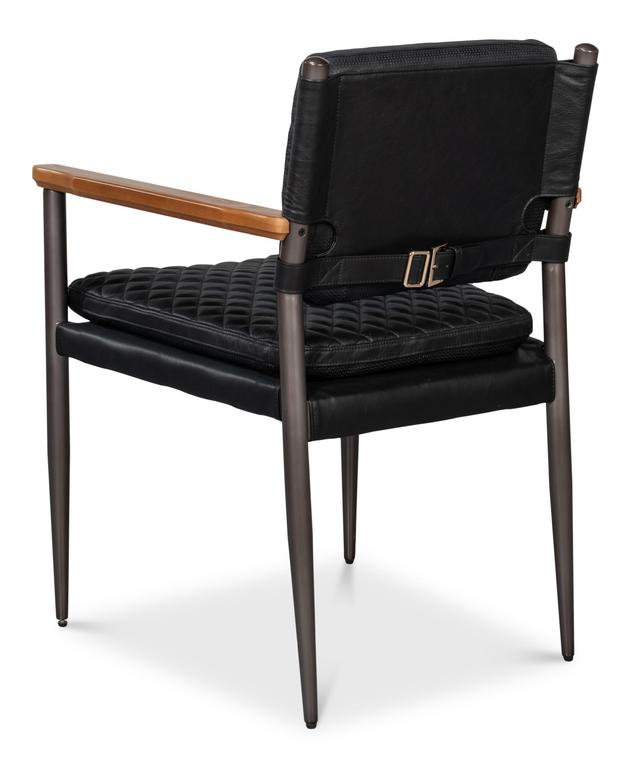 Harley Black Leather Chair - Ornate Home