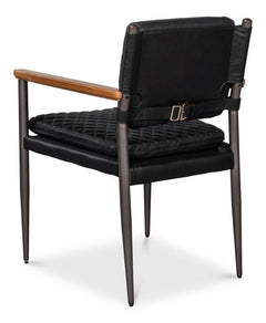 Harley Black Leather Chair - Ornate Home
