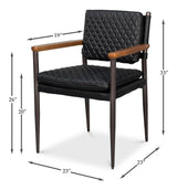 Harley Black Leather Chair - Ornate Home