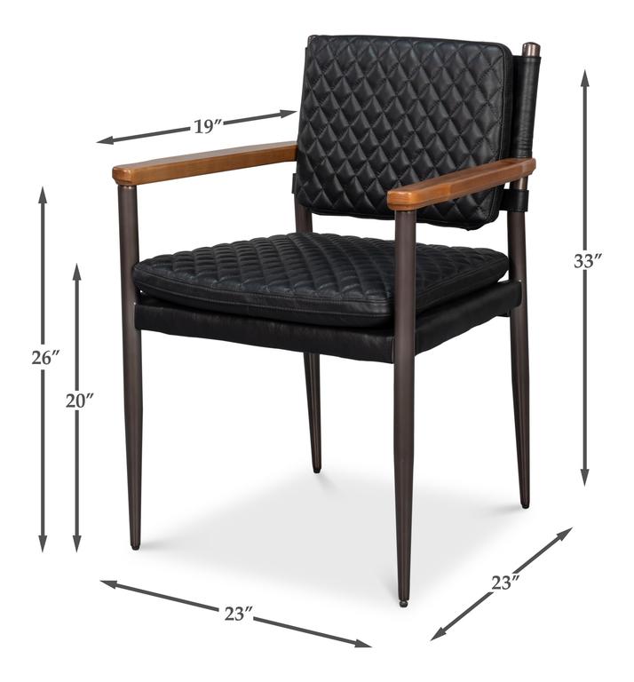 Harley Black Leather Chair - Ornate Home