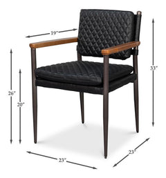 Harley Black Leather Chair - Ornate Home