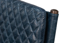 Harley Blue Leather Chair - Ornate Home