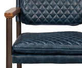 Harley Blue Leather Chair - Ornate Home