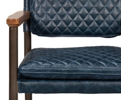 Harley Blue Leather Chair - Ornate Home