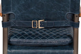 Harley Blue Leather Chair - Ornate Home