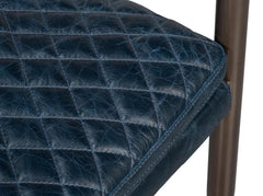 Harley Blue Leather Chair - Ornate Home