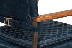 Harley Blue Leather Chair - Ornate Home