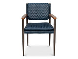 Harley Blue Leather Chair - Ornate Home