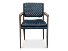 Harley Blue Leather Chair - Ornate Home