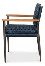 Harley Blue Leather Chair - Ornate Home