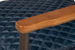Harley Blue Leather Chair - Ornate Home