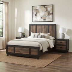 Harlington Black/Walnut 3-Piece Full Bedroom Set - Ornate Home
