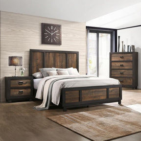 Harlington Black/Walnut 3-Piece Full Panel Bedroom Set - Ornate Home