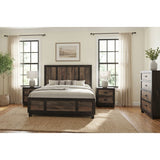 Harlington Black/Walnut 4-Piece King Bedroom Set with 2 Nightstands & Chest - Ornate Home