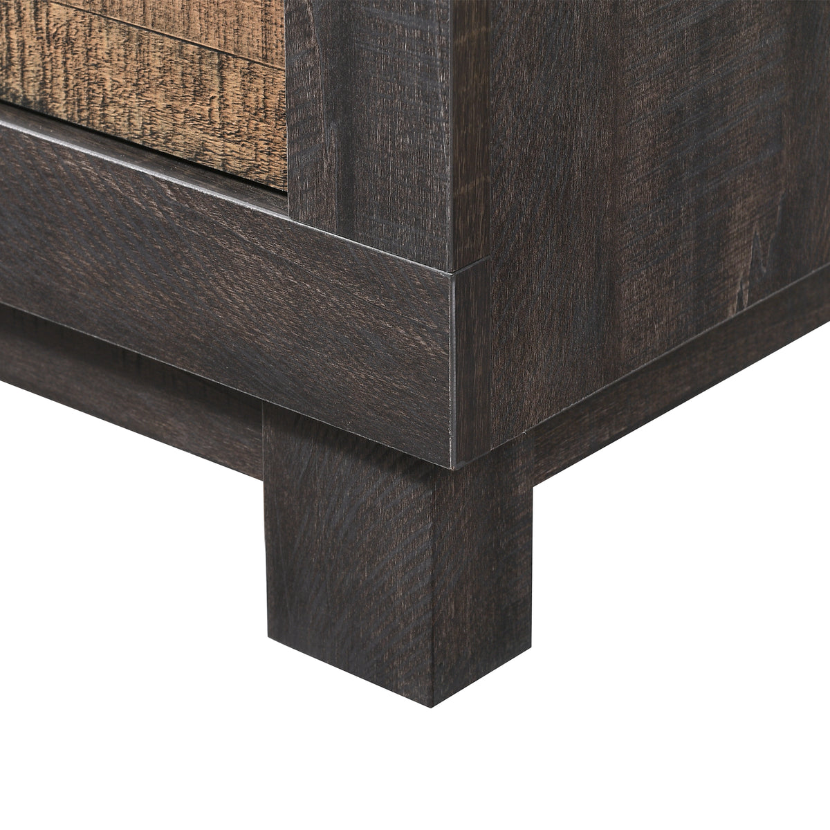 Harlington Black/Walnut 4-Piece King Panel Bedroom Set - Ornate Home