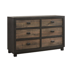 Harlington Black/Walnut 4-Piece Queen Bedroom Set with 2 Nightstands & Dresser - Ornate Home