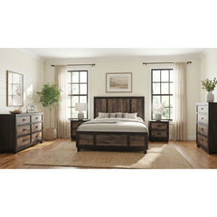 Harlington Black/Walnut 5-Piece Queen Bedroom Set - Ornate Home