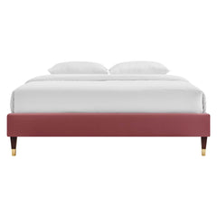Harlow Dusty Rose Performance Velvet King Platform Bed Frame - Ornate Home