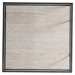Harlow Glass/White Travertine/Oil-Rubbed Bronze Cocktail Table - Ornate Home