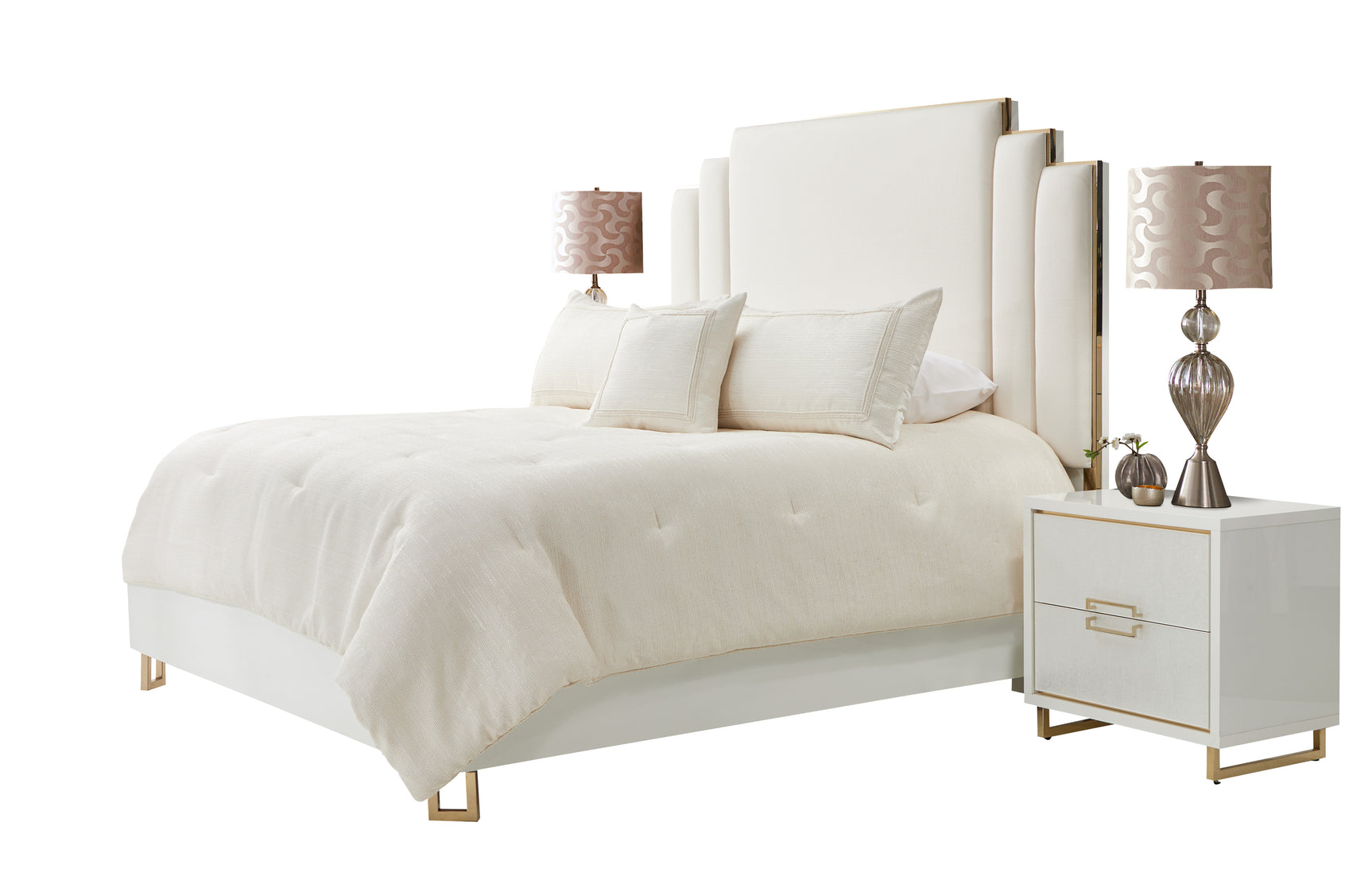 Harlow Ivory 4-Piece Comforter Set - Ornate Home