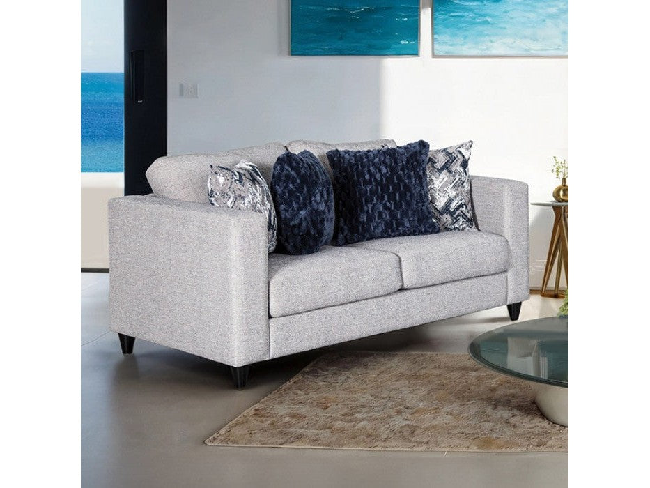 Harlow Light Gray Loveseat - Ornate Home