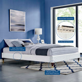 Harlow White Performance Velvet Full Platform Bed Frame - Ornate Home