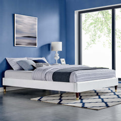 Harlow White Performance Velvet King Platform Bed Frame - Ornate Home
