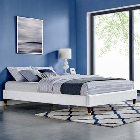 Harlow White Performance Velvet King Platform Bed Frame - Ornate Home