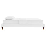 Harlow White Performance Velvet King Platform Bed Frame - Ornate Home