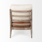 Harman Cream/Brown Fabric and Leather Seat Accent Chair - Ornate Home